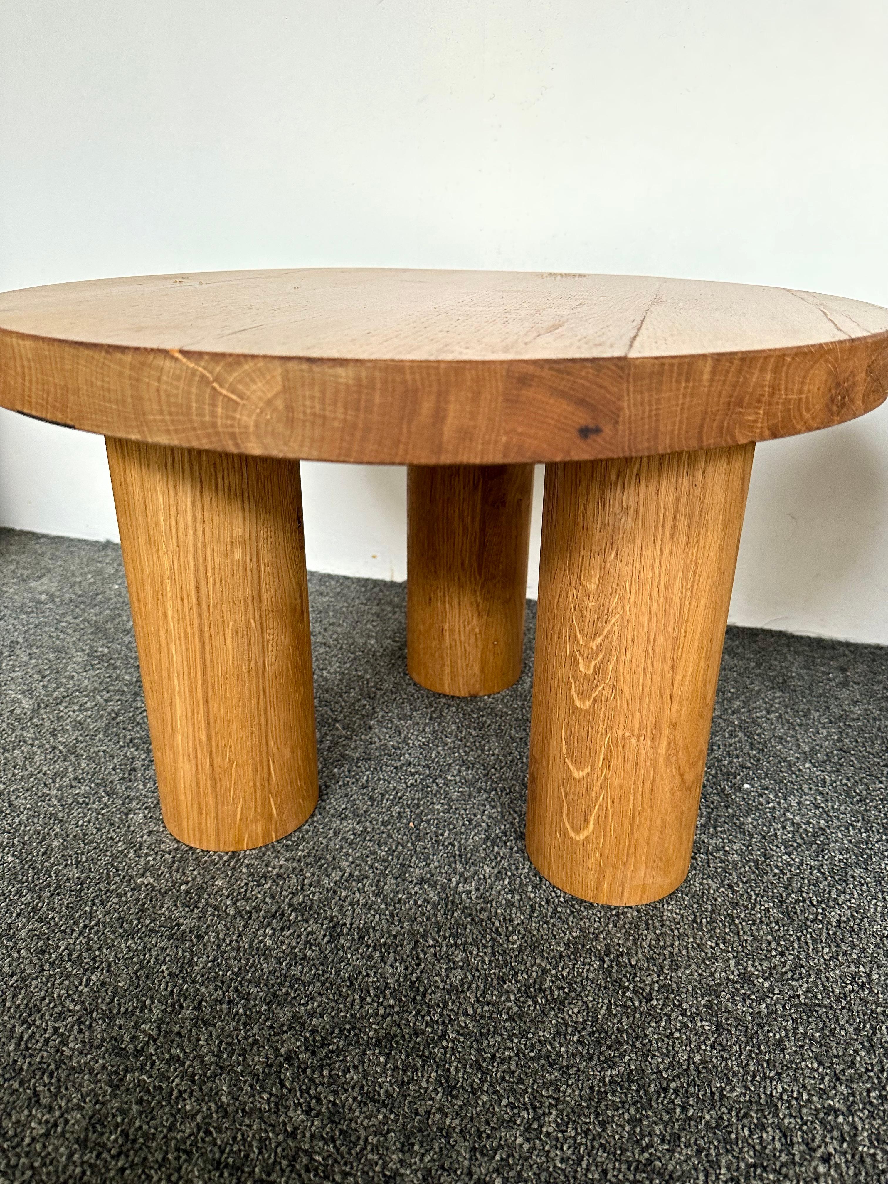 Mid-20th Century Pair of Massive Elm Wood Side Tables. France, 1960s For Sale