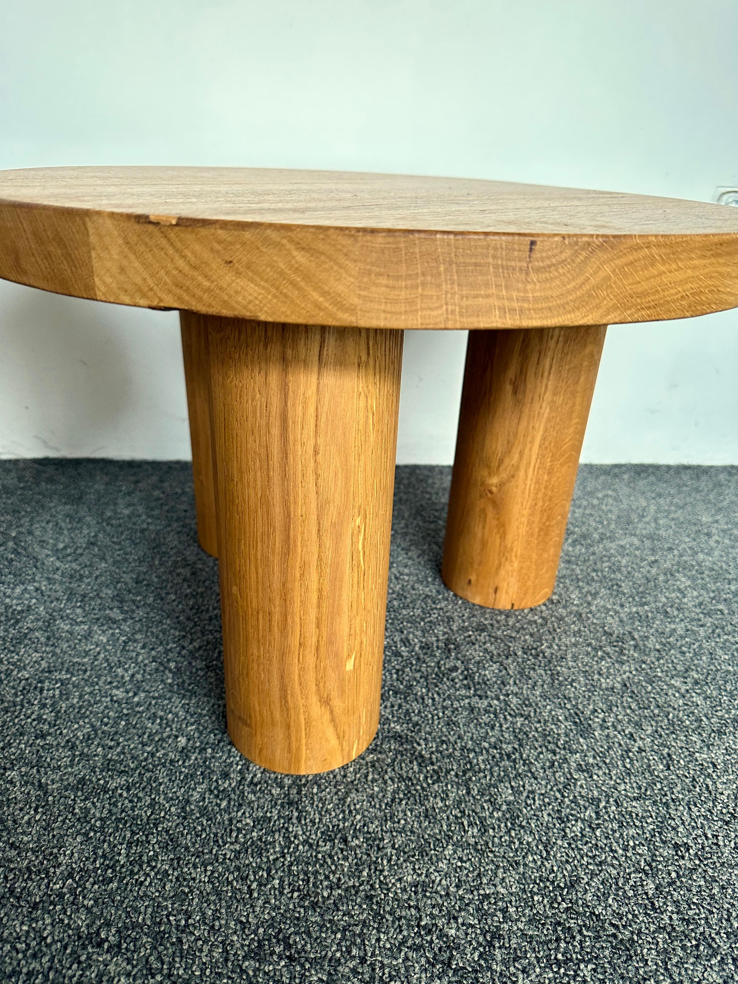 Pair of Massive Elm Wood Side Tables. France, 1960s For Sale 3