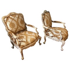 Pair of Massive Fauteuils a la Reine