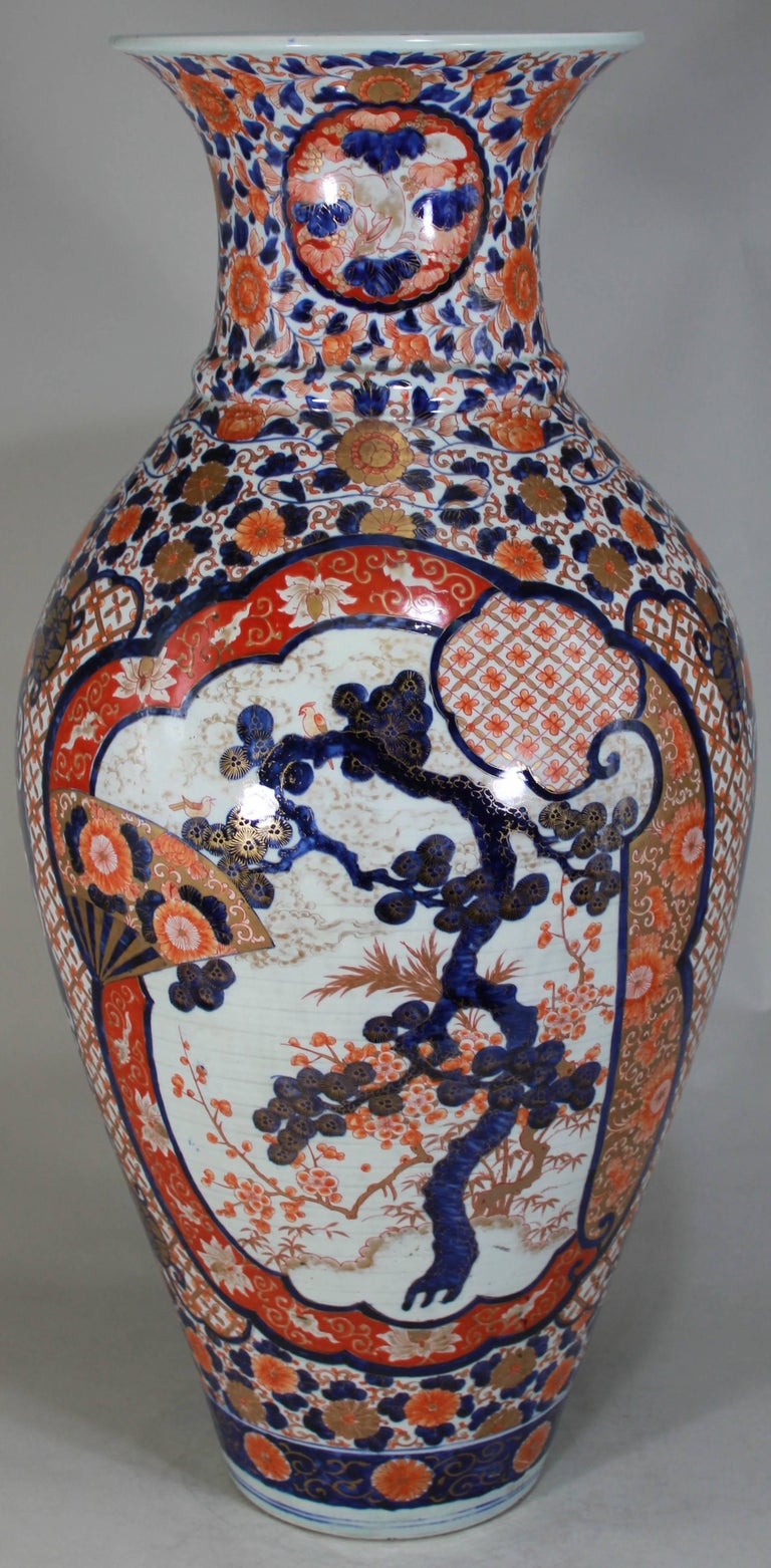 Pair of Massive Japanese Imari Porcelain Vases Edo Period, Circa 1800
