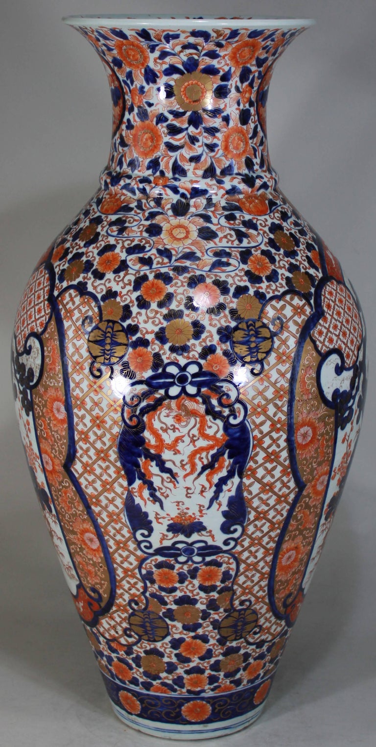 Pair of Massive Japanese Imari Porcelain Vases Edo Period, Circa 1800