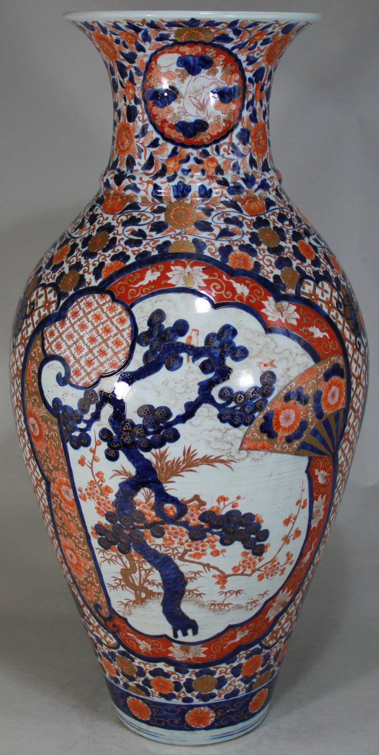 Pair of Massive Japanese Imari Porcelain Vases Edo Period, Circa 1800 For Sale at 1stdibs