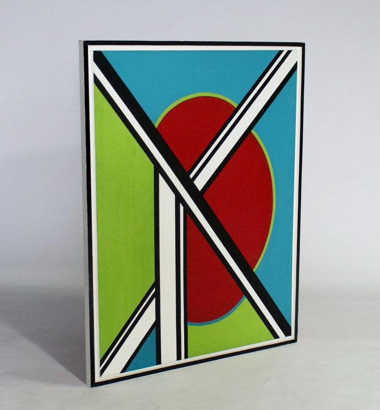 Pair of Massive MidCentury Modern Abstract Original Acrylic Paintings For Sale at 1stDibs