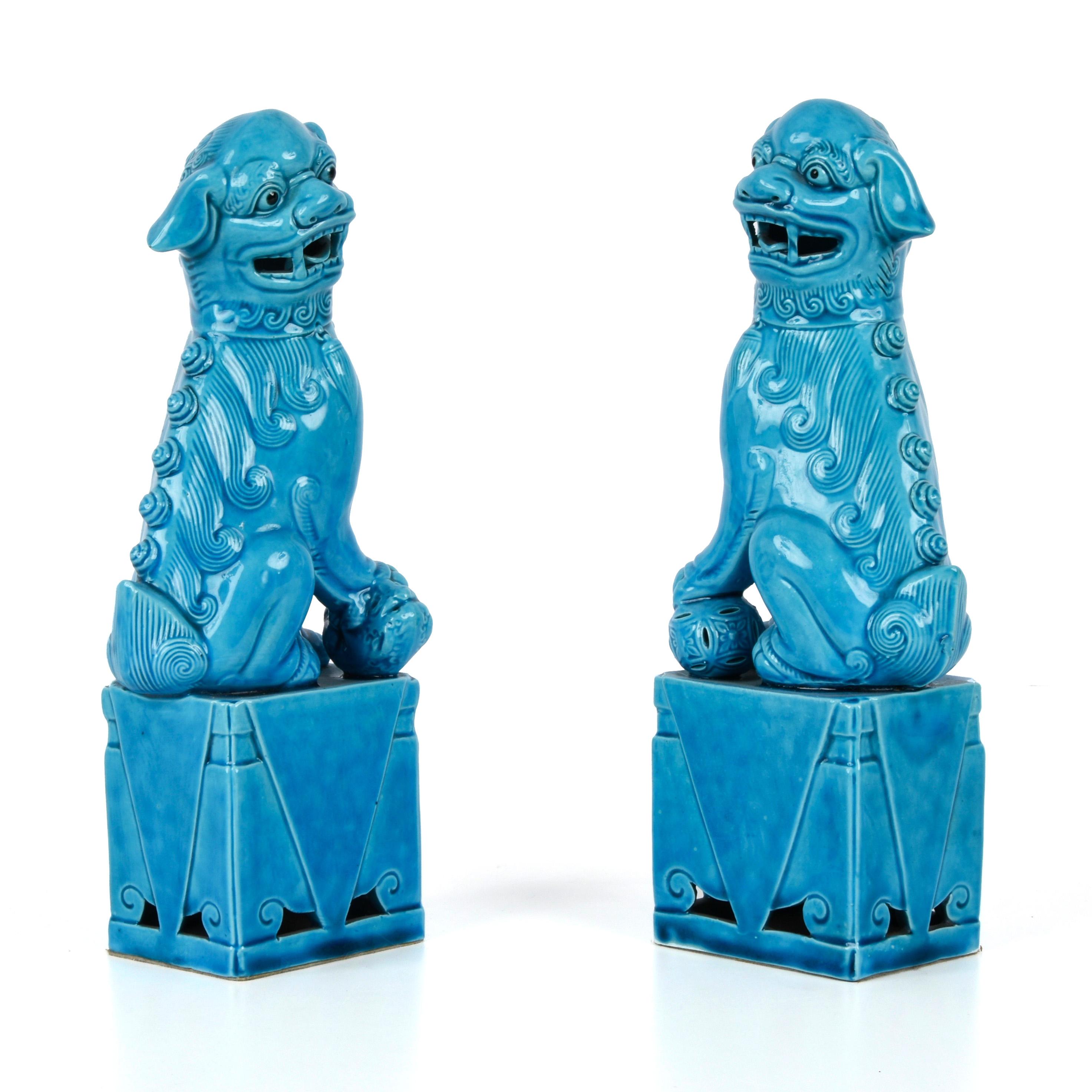 turquoise foo dogs