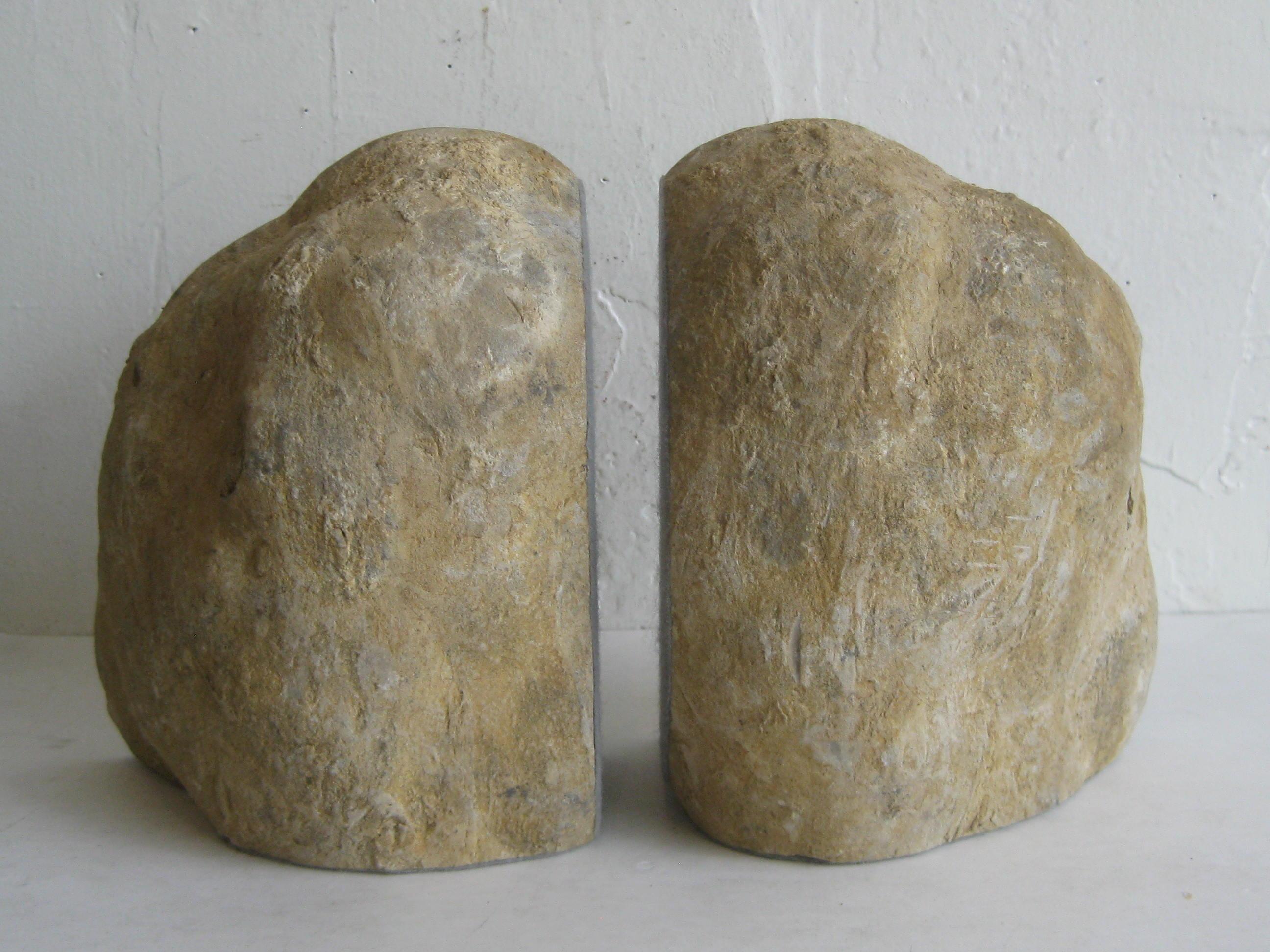 Pair of Massive Vintage Natural Geode Stone Rock Sculptural Bookends 10