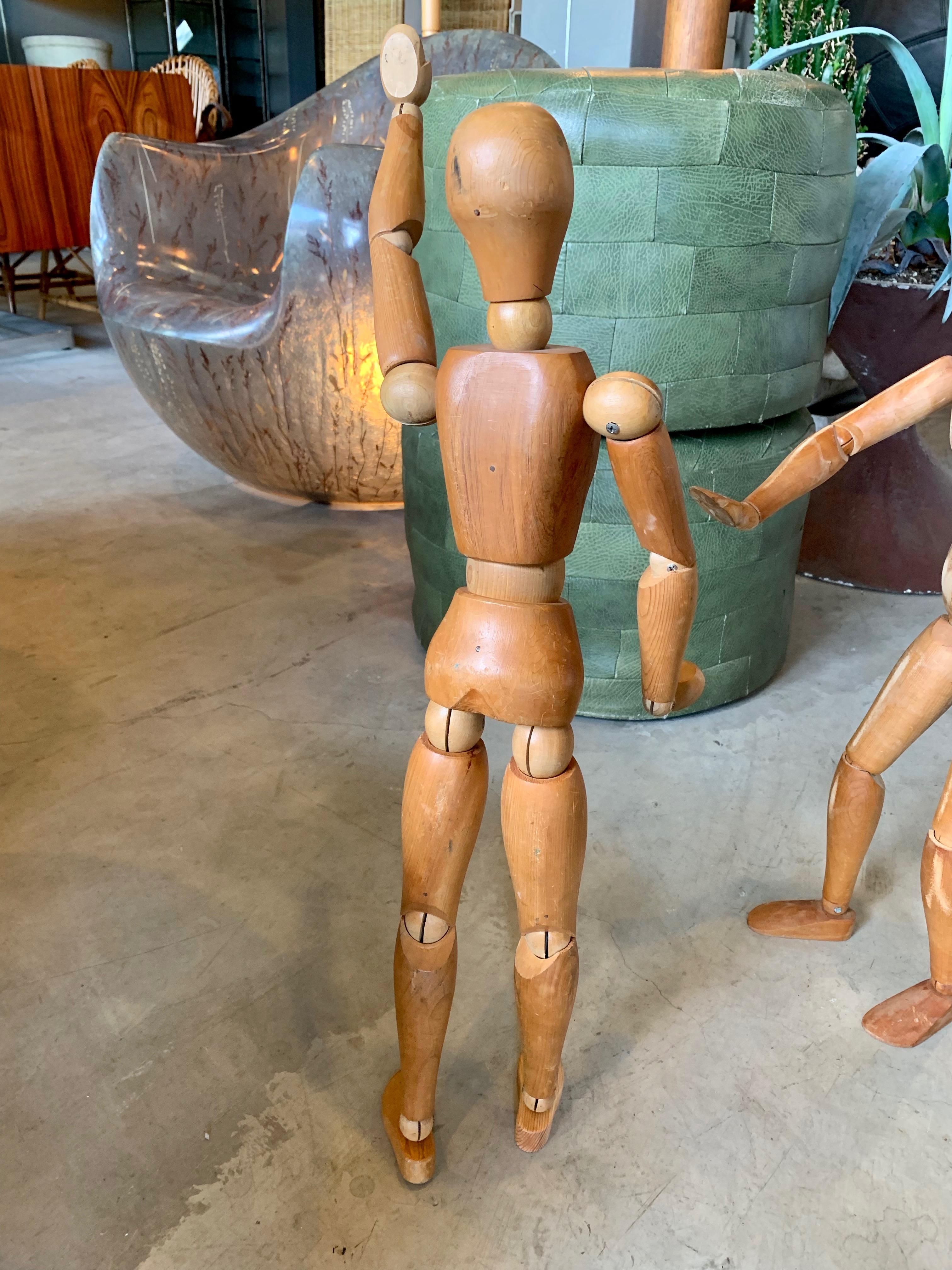 Pair of Massive Wood Articulating Artist Models 5