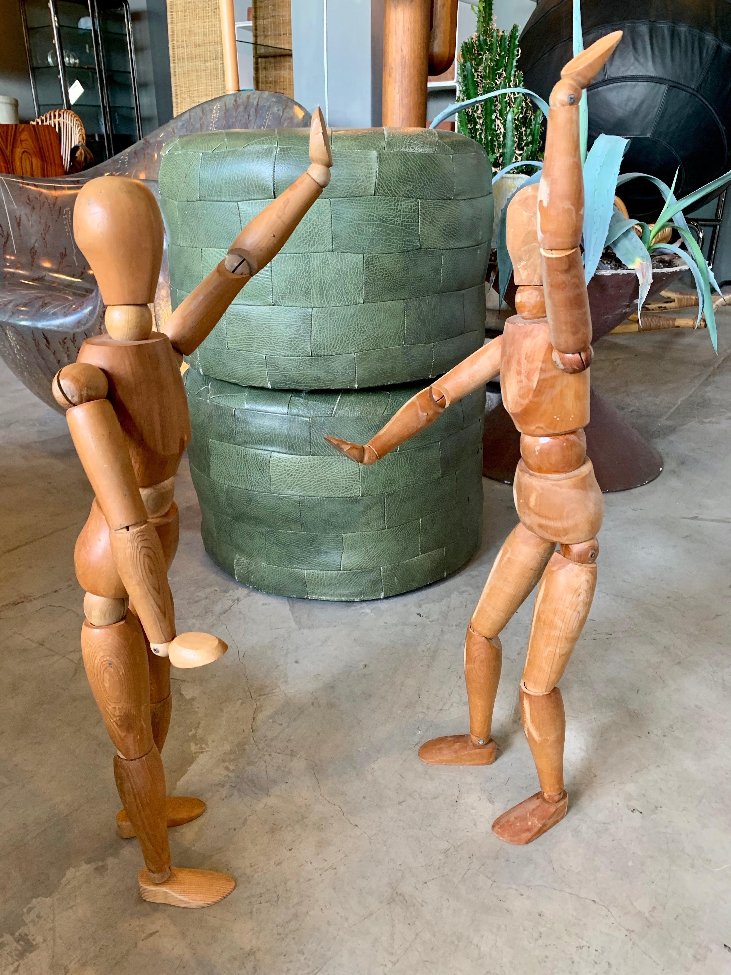 Pair of Massive Wood Articulating Artist Models In Good Condition In Los Angeles, CA