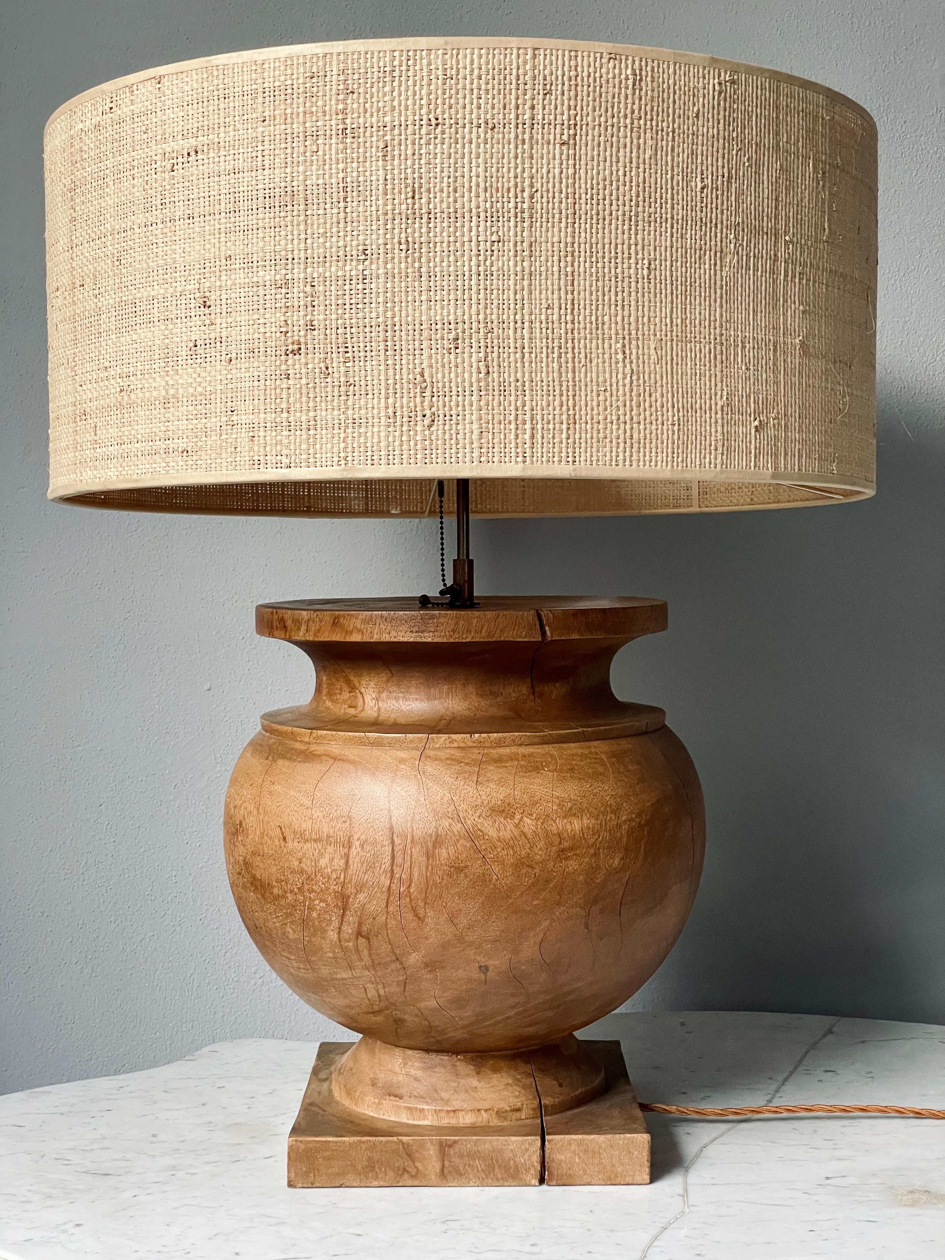 large wooden light shade