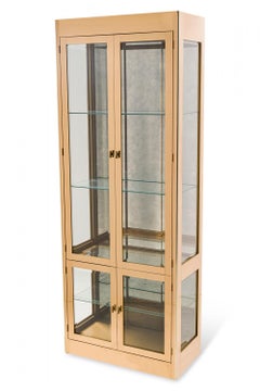 Pair of Mastercraft American Mid-Century Brass & Glass Curio / Display Cabinets