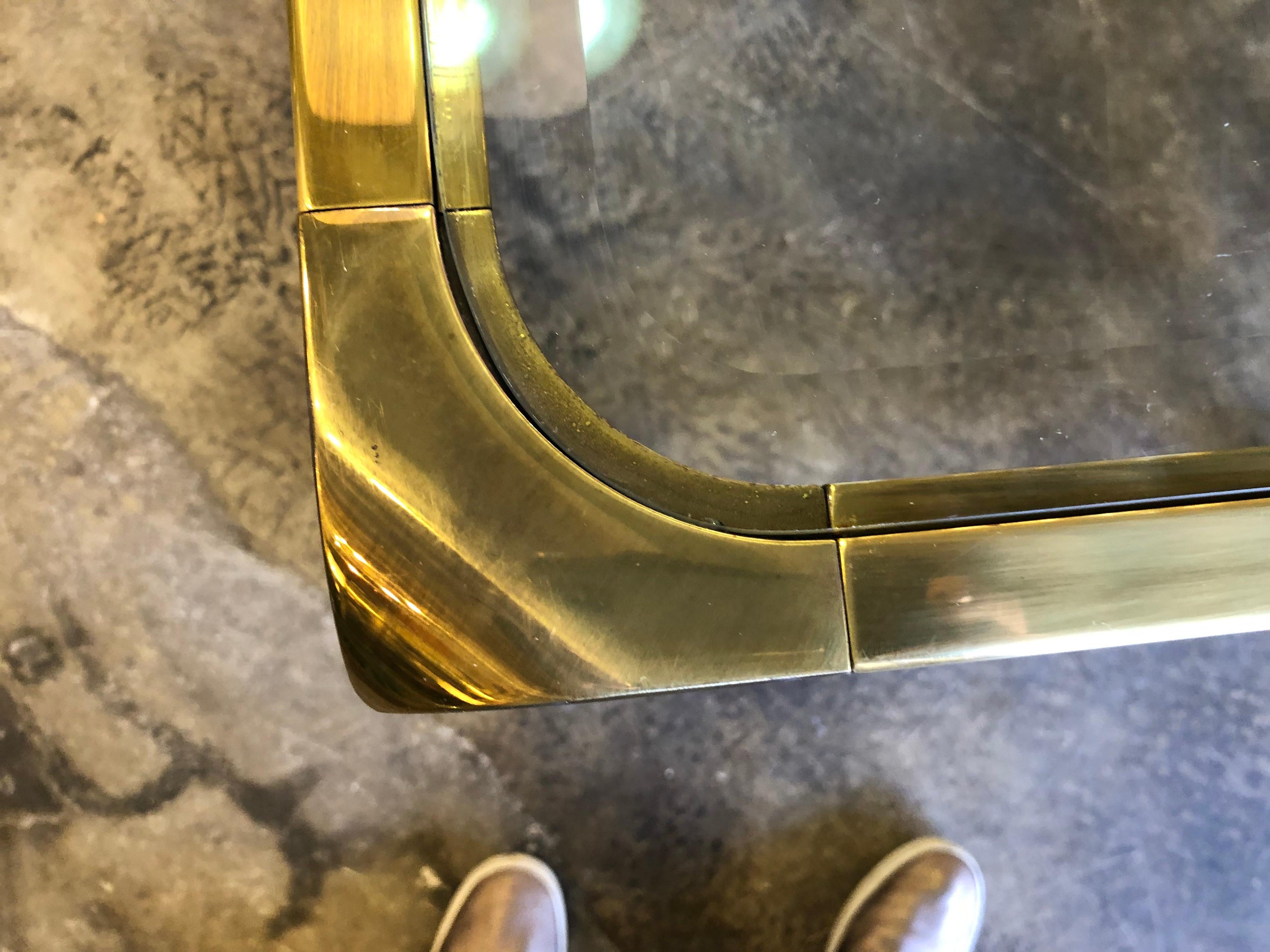 Pair of Mastercraft Brass and Glass Side Tables 3
