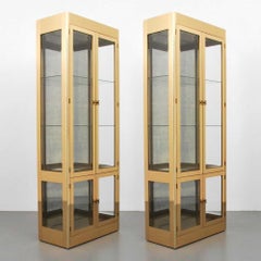 Pair of Mastercraft Brass Display Cabinets