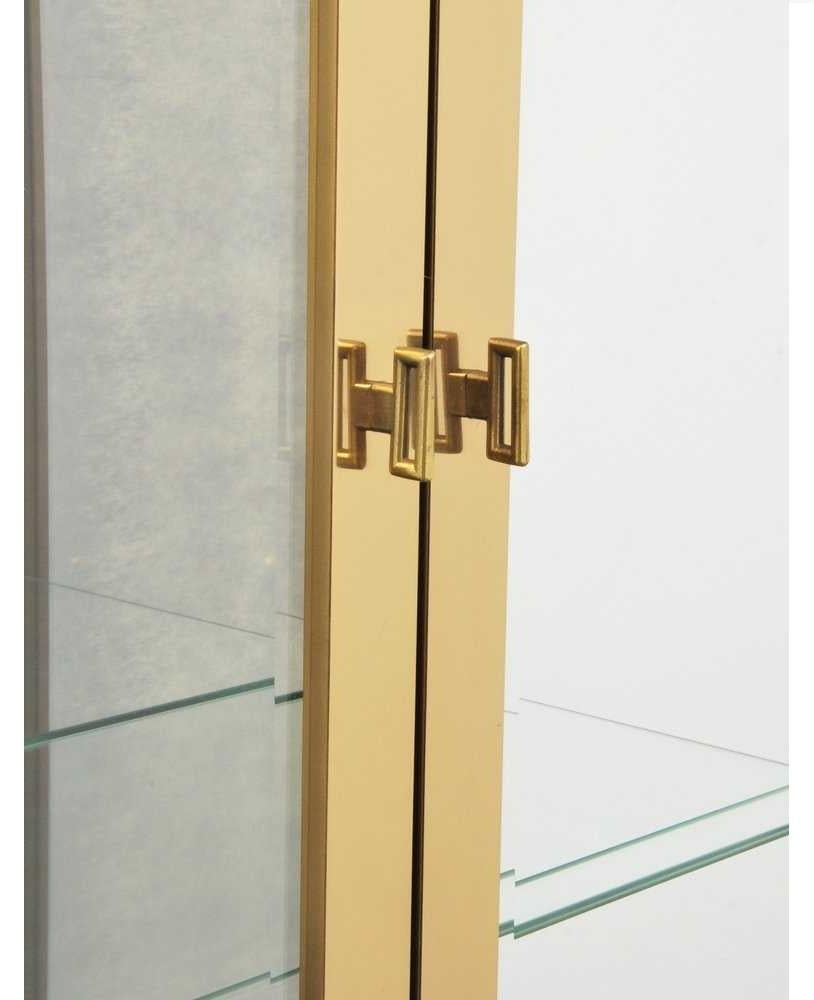 Mid-Century Modern Pair of Mastercraft Brass Display Cabinets