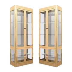 Pair of Mastercraft Brass Display Cabinets