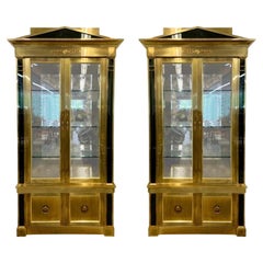 Pair of Mastercraft Brass display cabinets/Displays