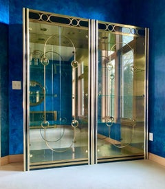 Pair of Mastercraft Brass Vitrines