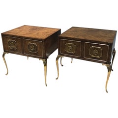 Pair of Mastercraft Burl Side Tables