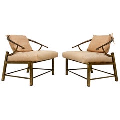 Pair of Mastercraft Hollywood Regency Lounge Chairs by Pengelly, circa 1960s