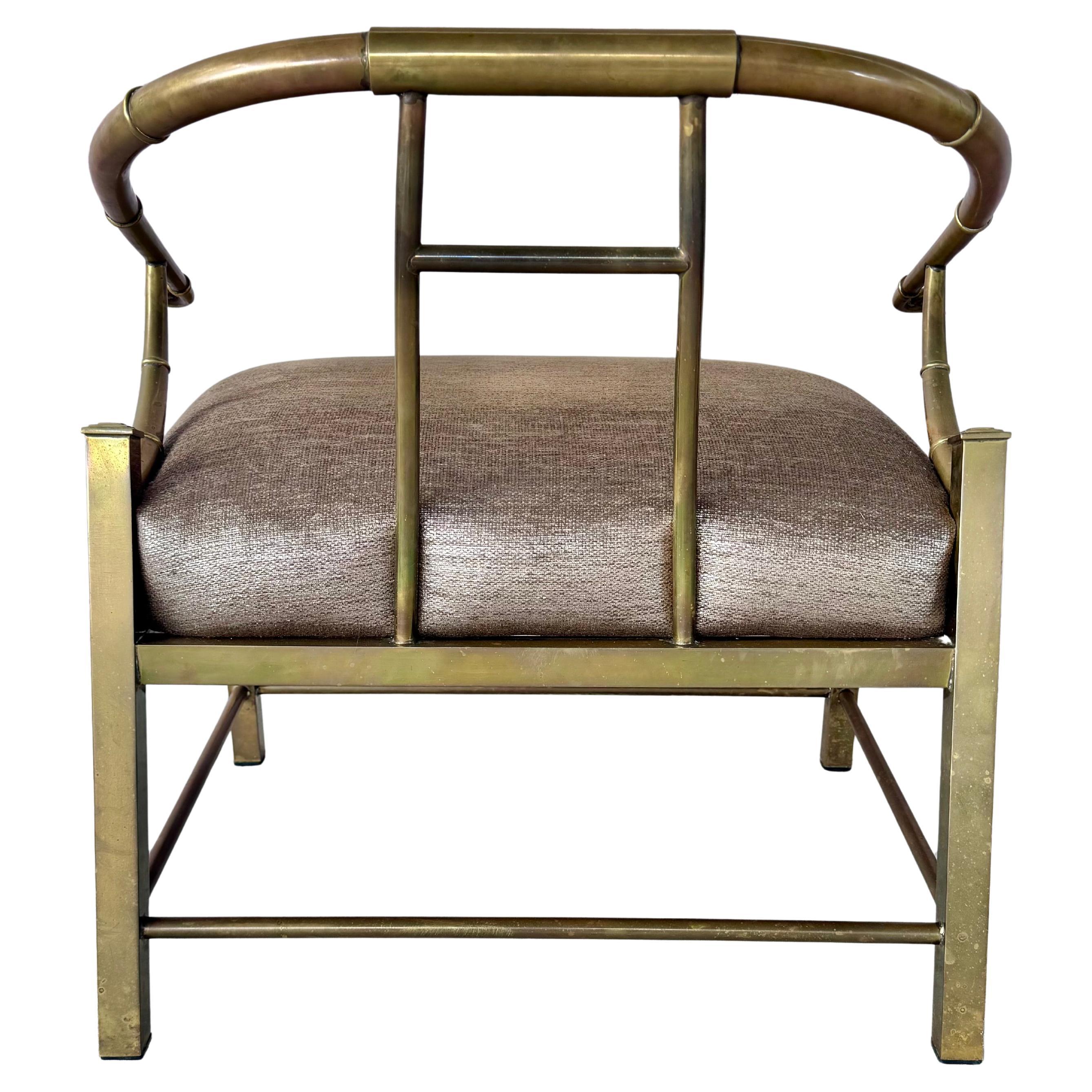 Paar Mastercraft Italian Brass Lounge Chairs im Angebot 3