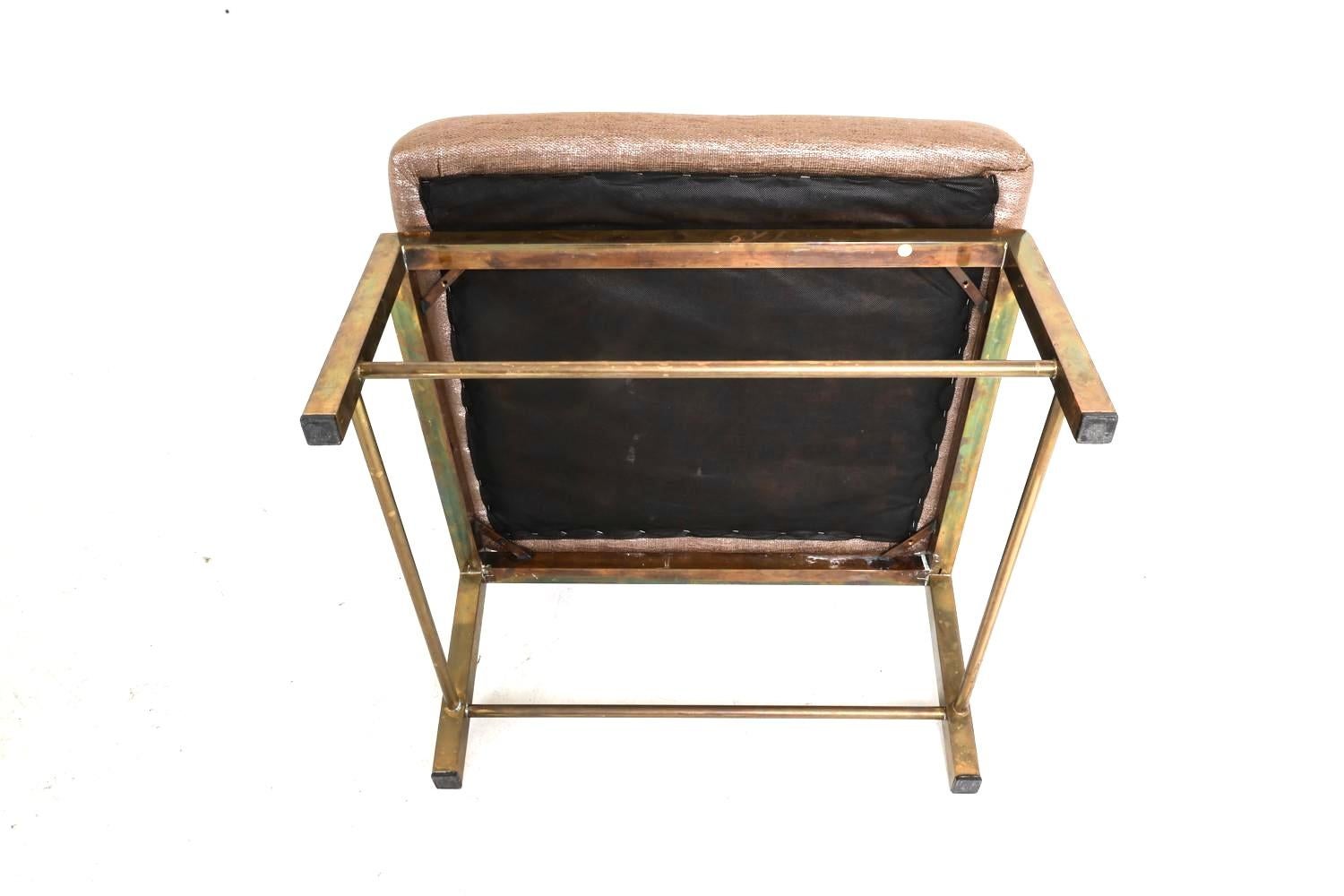 Paar Mastercraft Italian Brass Lounge Chairs im Angebot 4