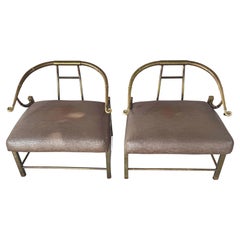 Pair of Mastercraft Italian Brass Lounge Chairs