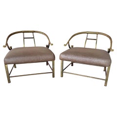 Paar Mastercraft Italian Brass Lounge Chairs