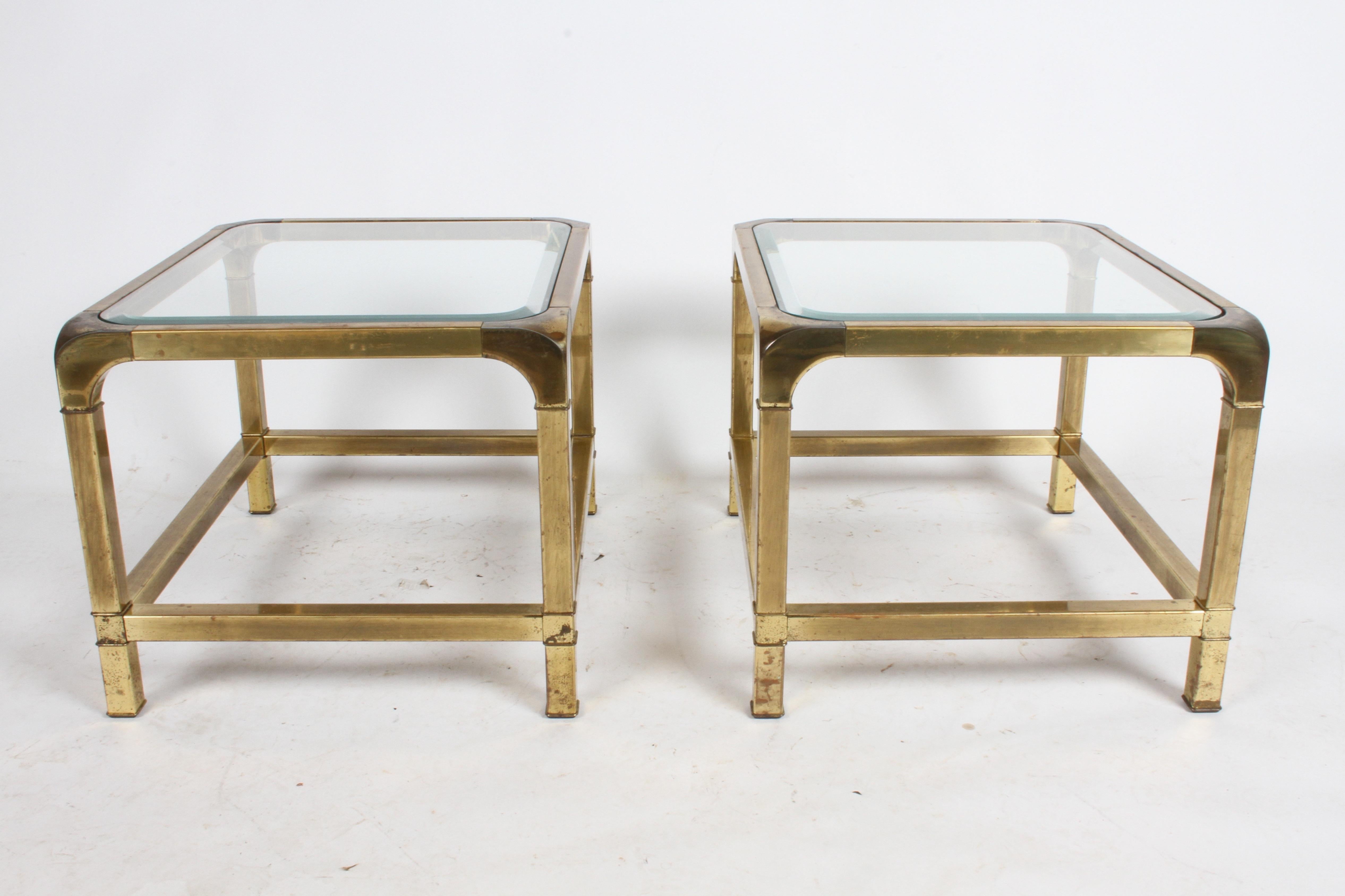 Pair of Mastercraft Mid-Century Brass End Tables For Sale 9