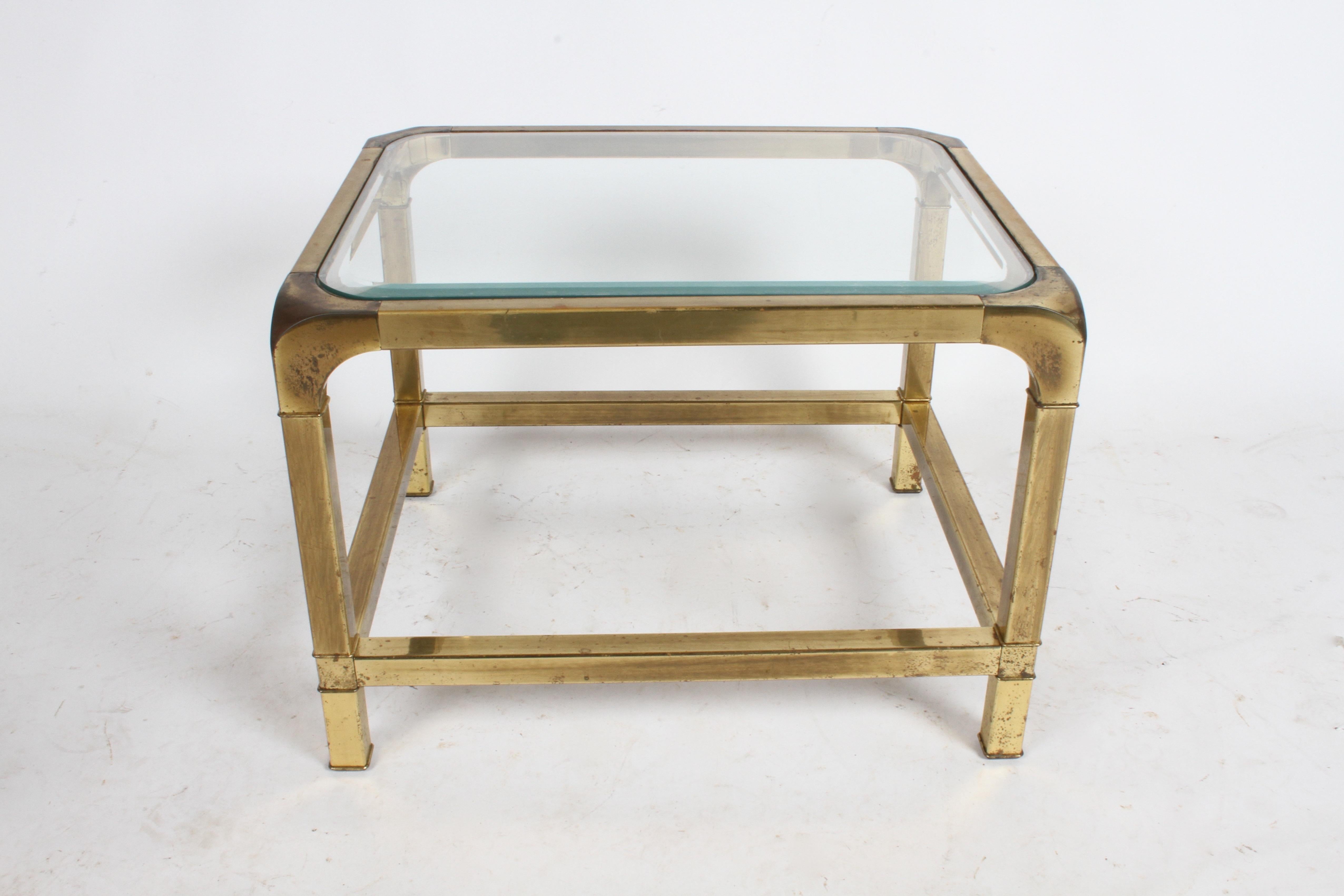 Late 20th Century Pair of Mastercraft Mid-Century Brass End Tables For Sale