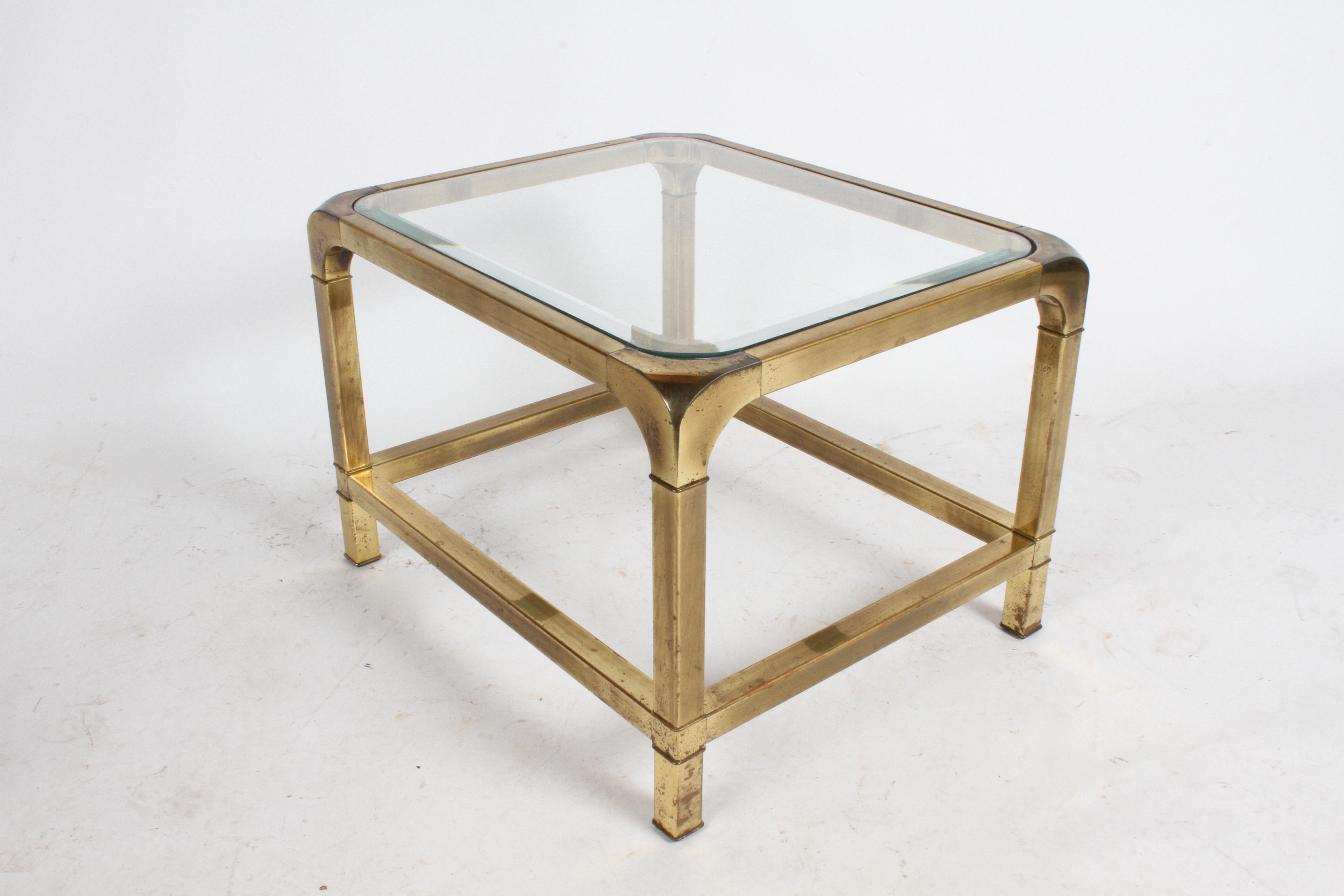 Pair of Mastercraft Mid-Century Brass End Tables For Sale 1