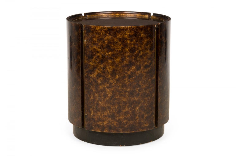 Pair of Mastercraft Oil Drop Lacquer Drum End / Side Tables For Sale at ...