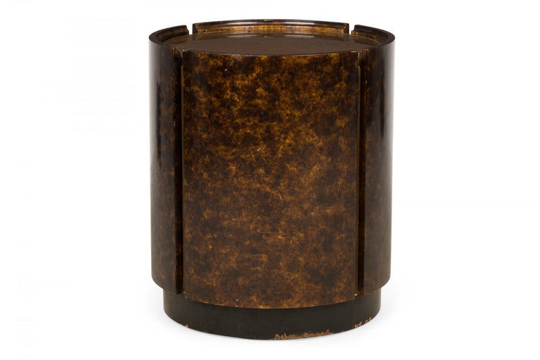Pair of Mastercraft Oil Drop Lacquer Drum End / Side Tables For Sale at ...