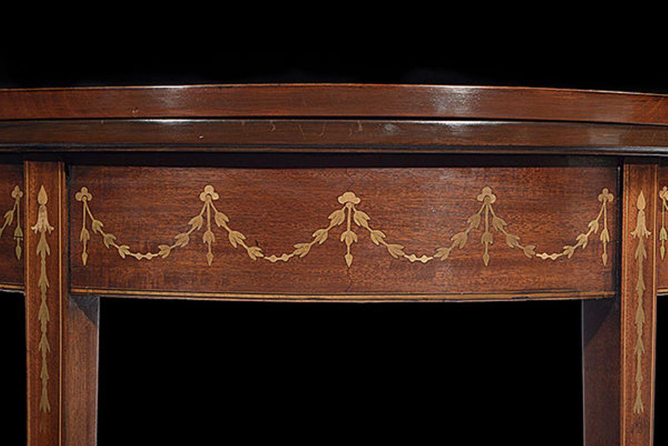 Inlay Pair of Matched Edwardian Mahogany & Satinwood Inlaid Card Tables For Sale