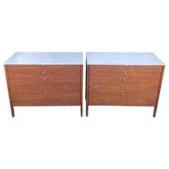 Pair of Matched Florence Knoll Walnut Dressers