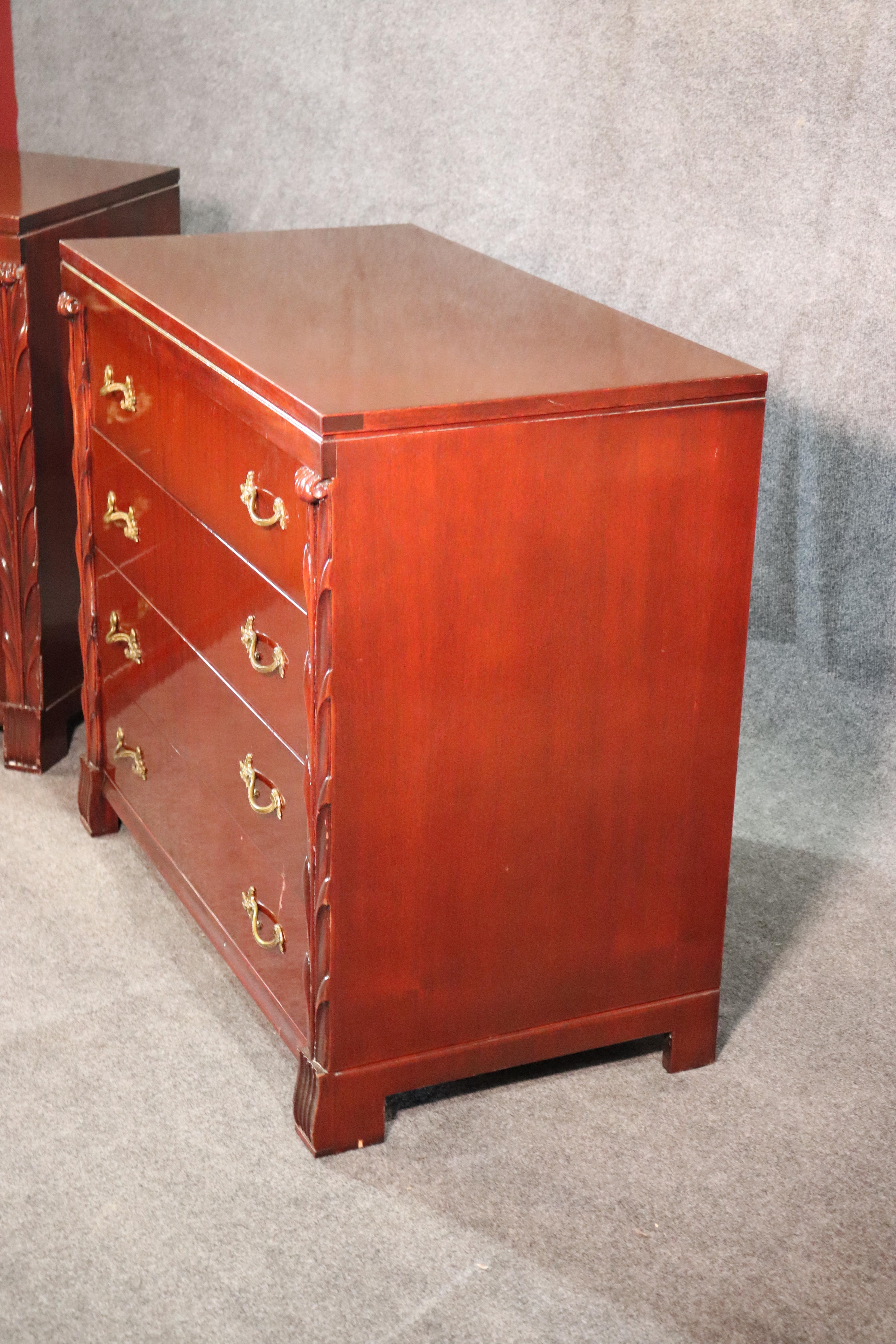 Mid-20th Century Pair of Matched John Stuart Hollywood Regency Dressers Chests, circa 1940