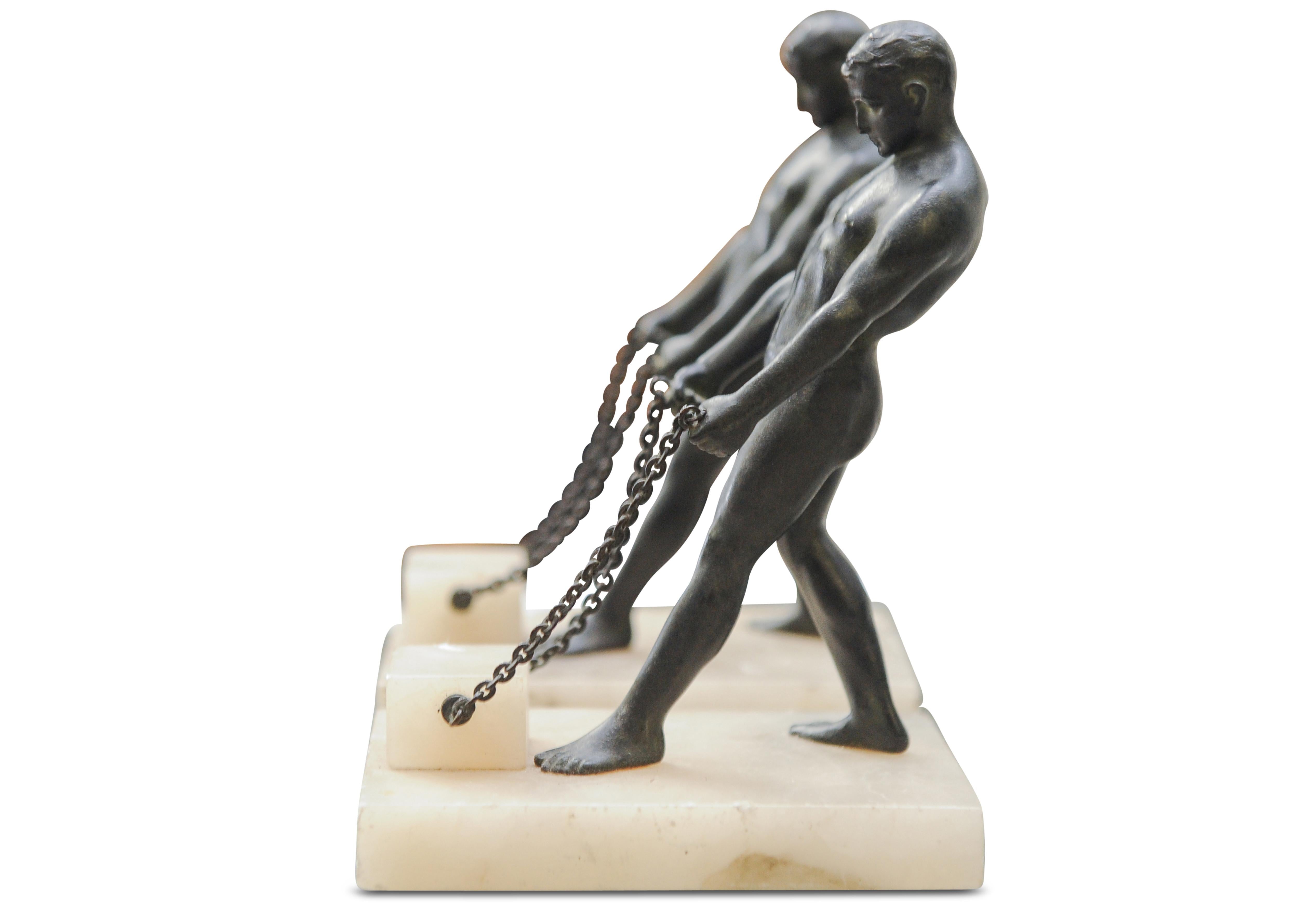 Une paire étonnante et inhabituelle de figurines masculines grecques en bronze de Grand Tour assorties sur des bases en albâtre.

Le Grand Tour était la coutume, principalement du XVIIe au début du XIXe siècle, d'un voyage traditionnel à travers