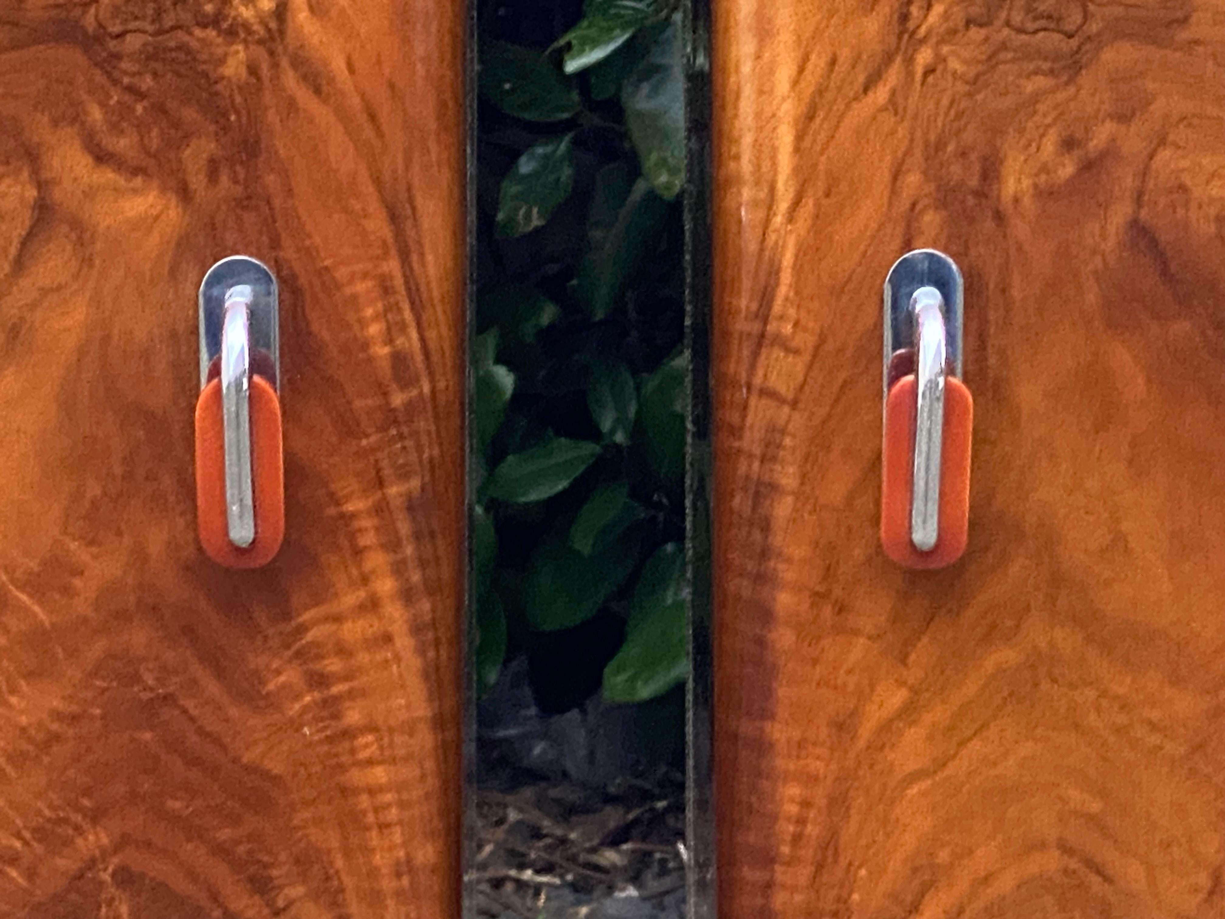 Pair of matching Art Deco Walnut Bedside Cabinets 2