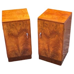 Pair of matching Art Deco Walnut Bedside Cabinets