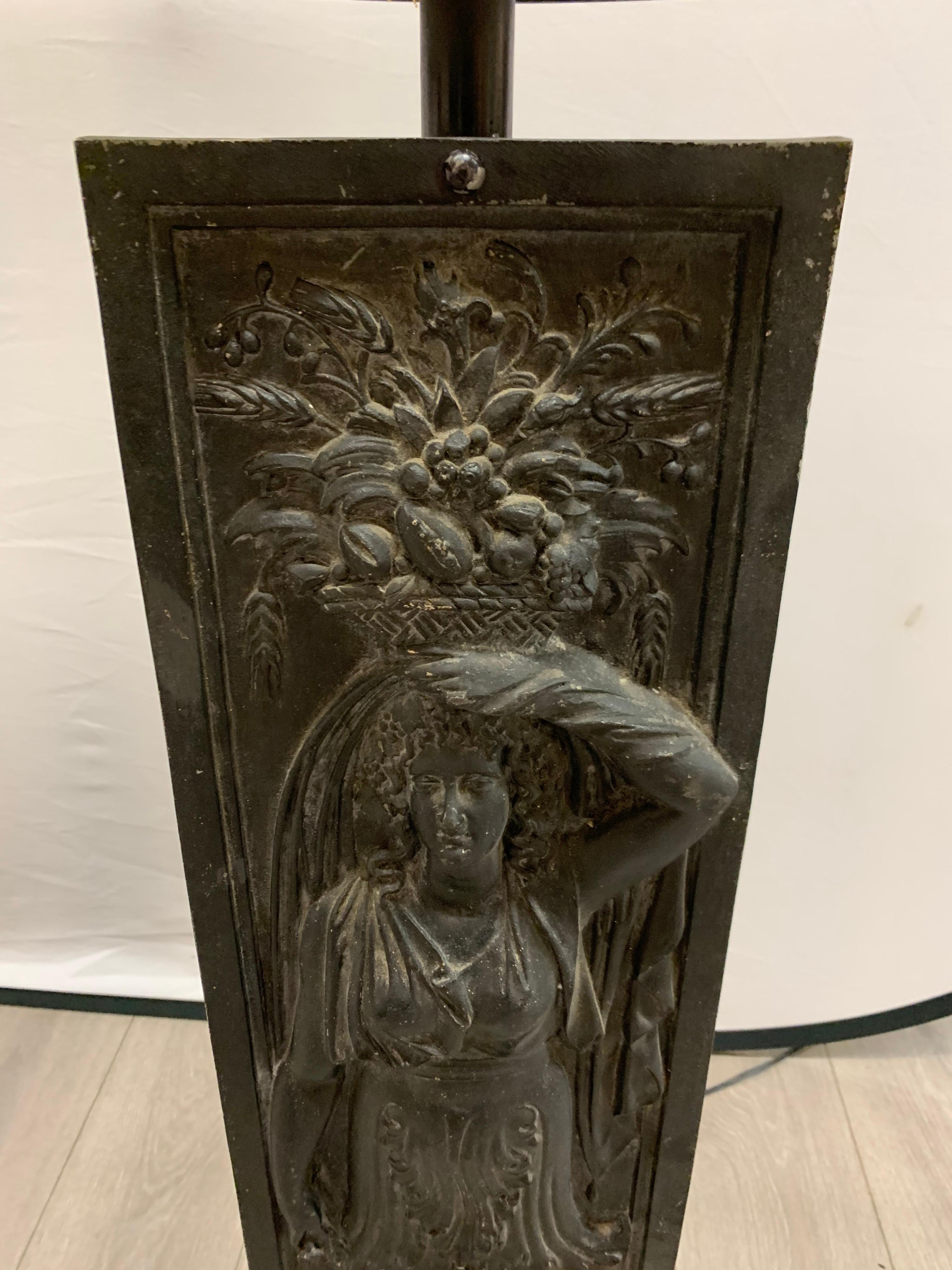 Italian Pair of Matching Black Wrought Iron Panel Lamps