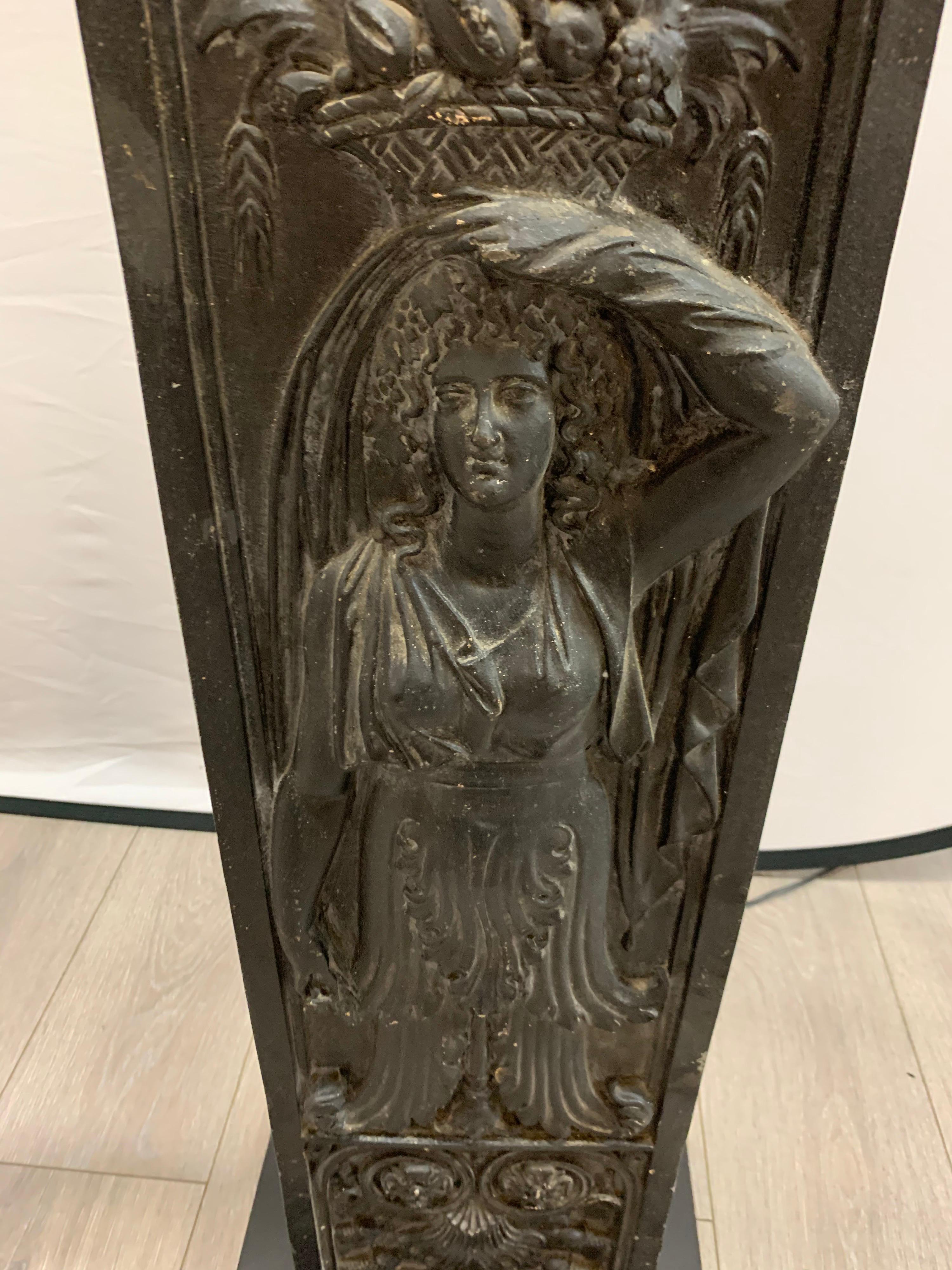 Pair of Matching Black Wrought Iron Panel Lamps In Good Condition In West Hartford, CT