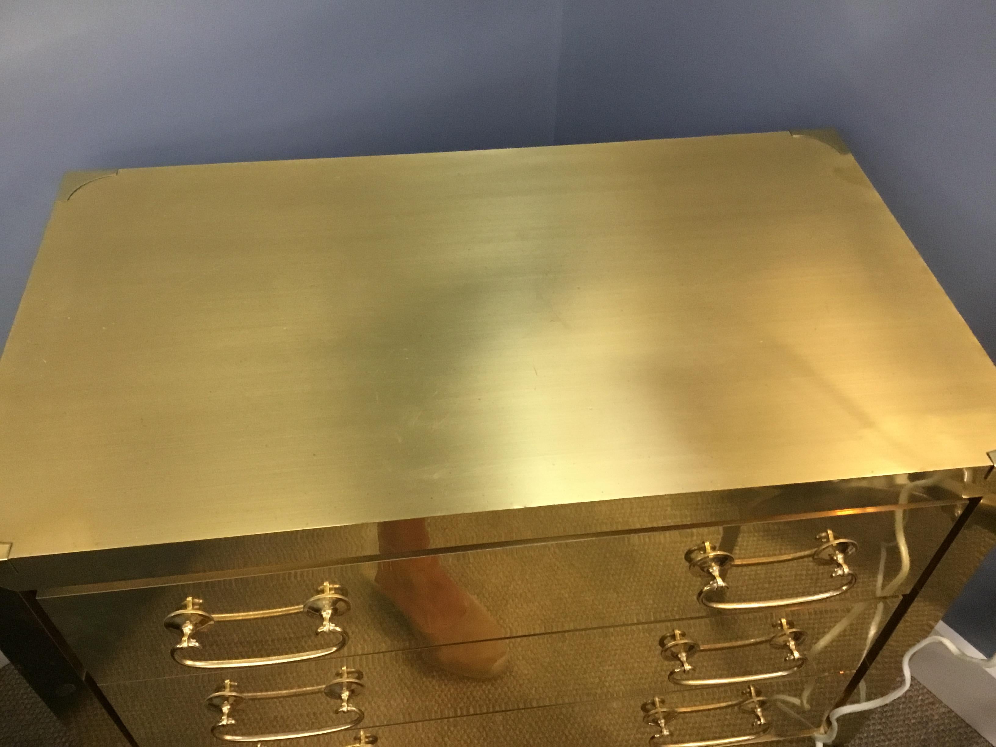 Pair of Matching Brass Campaign Chests In Excellent Condition In West Hartford, CT