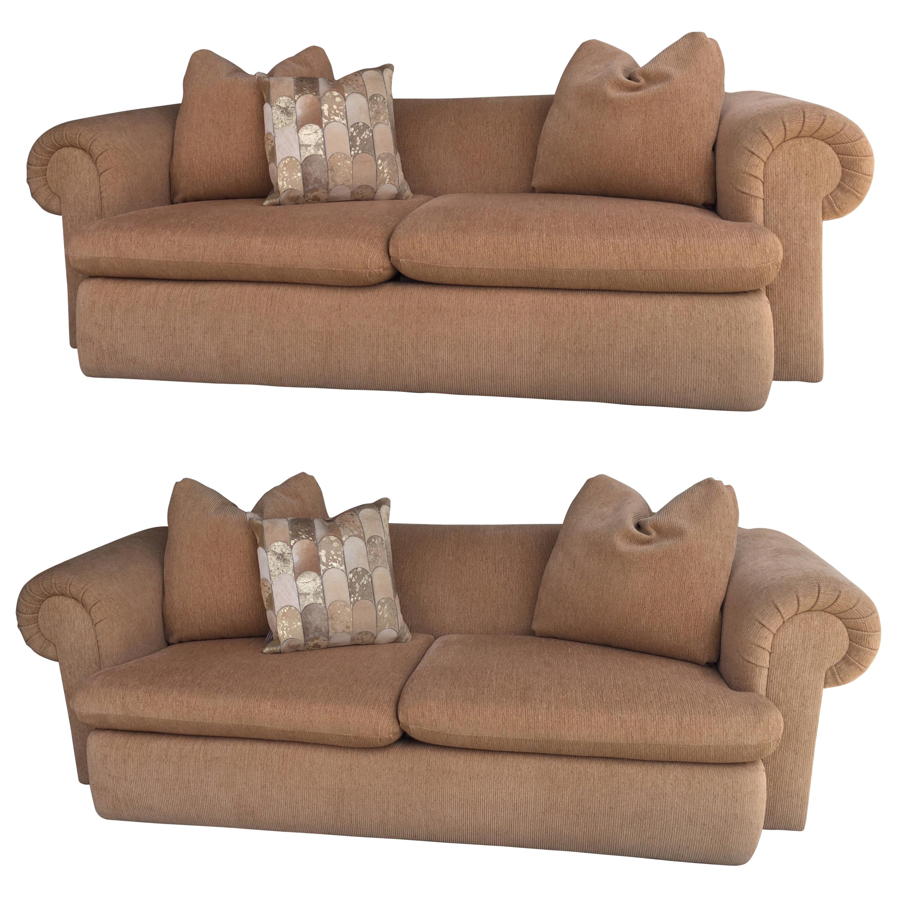 Pair of Matching Custom Made Steve Chase Sofas