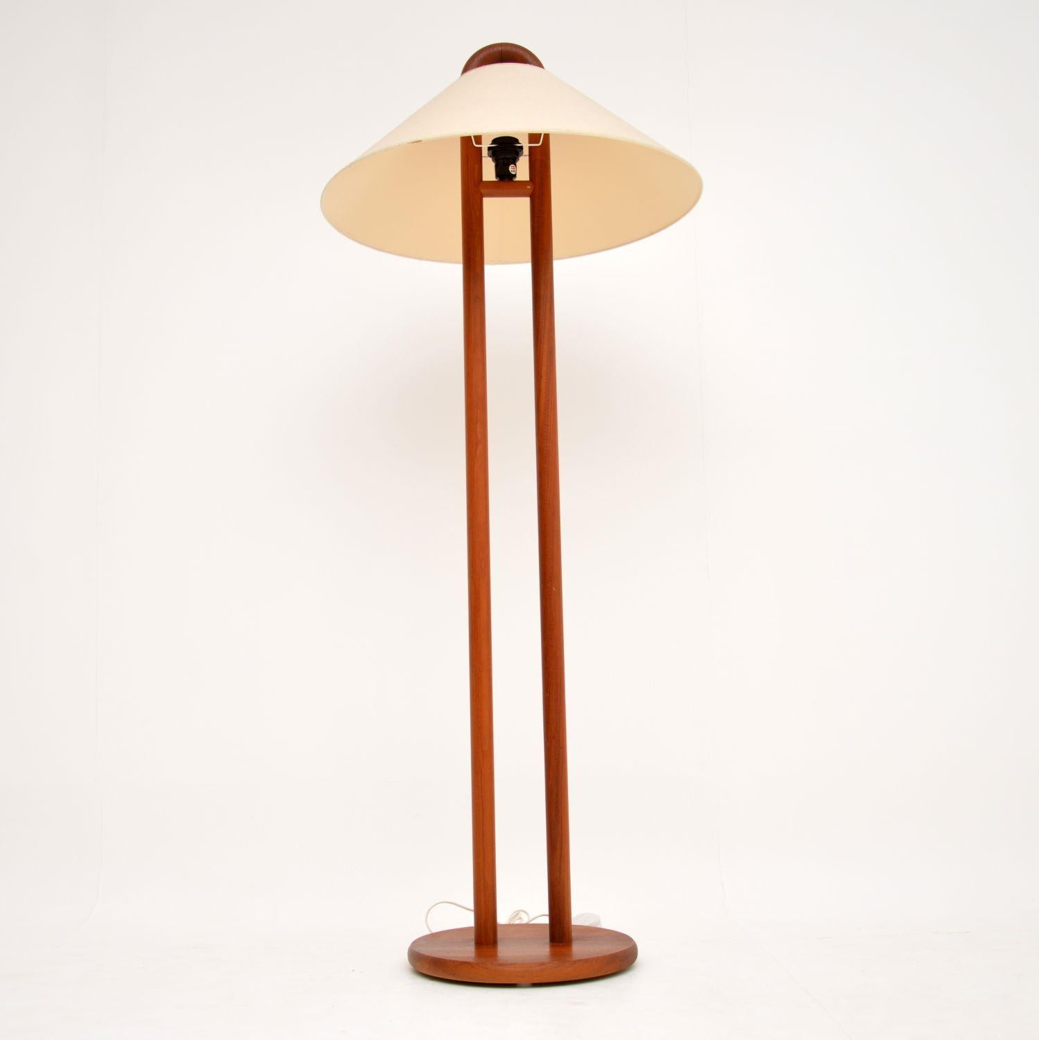 Mid-Century Modern Pair of Matching Danish Vintage Teak Table / Floor Lamps
