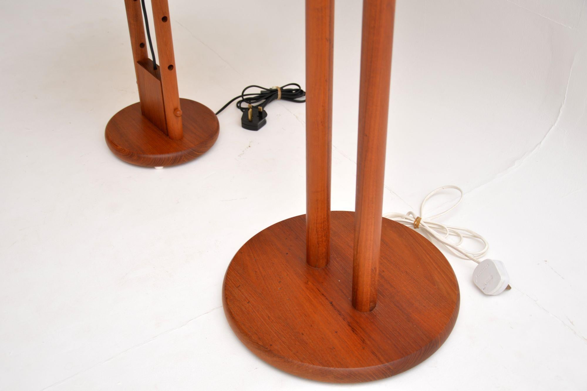 Pair of Matching Danish Vintage Teak Table / Floor Lamps 3