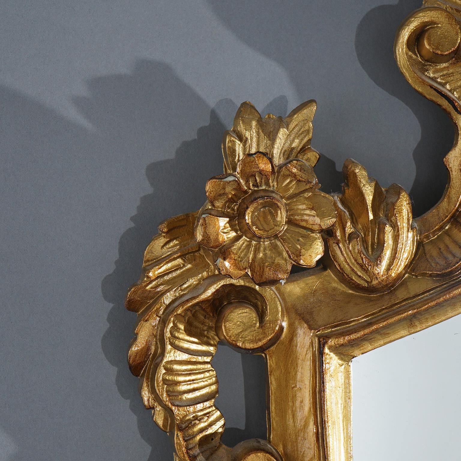 Pair of Matching French Louis XIV Style Giltwood Mirrors C1930 In Good Condition In Big Flats, NY