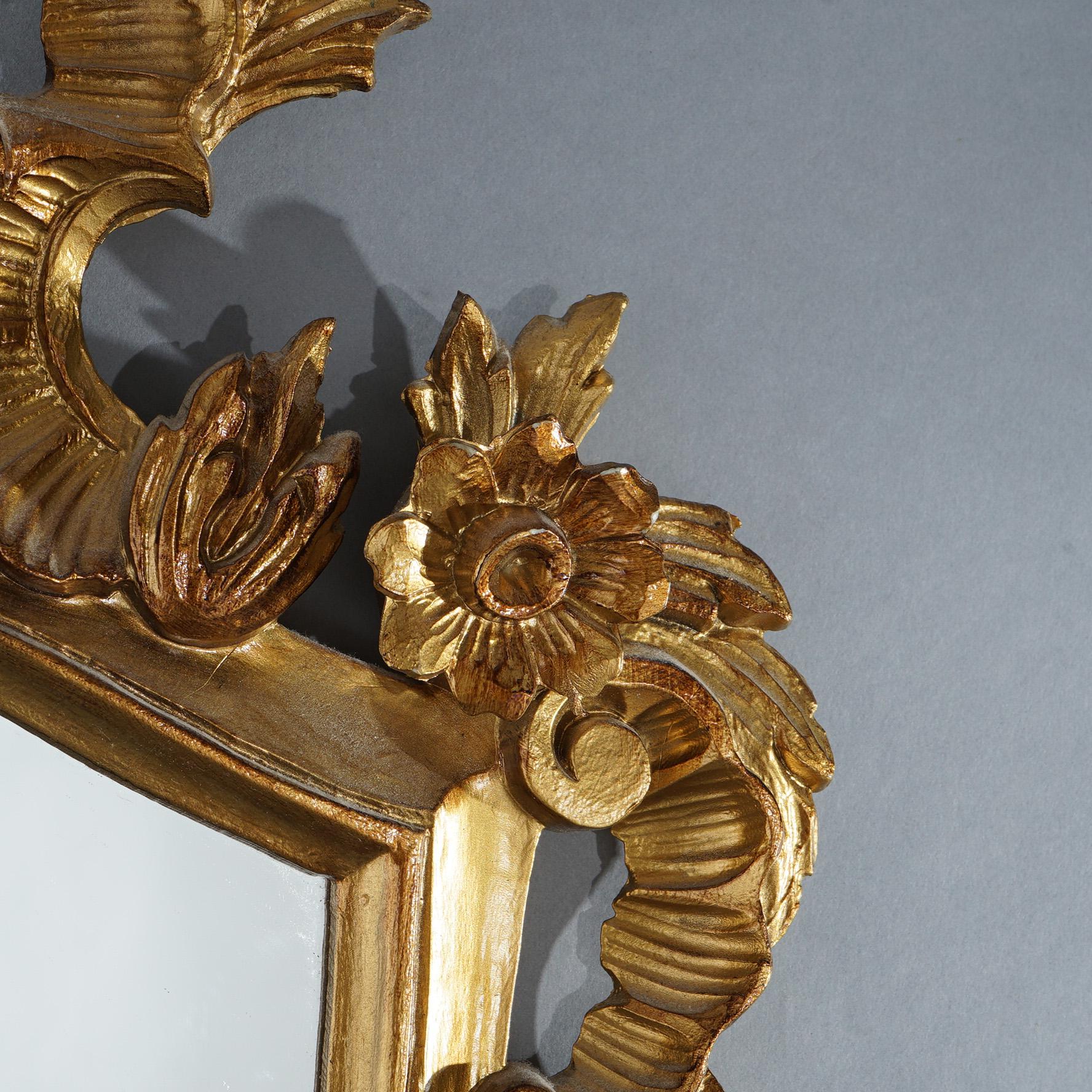 Pair of Matching French Louis XIV Style Giltwood Mirrors C1930 1