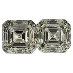 Pair of Matching GIA Certified 3.44 Carat Asscher Cut Diamonds