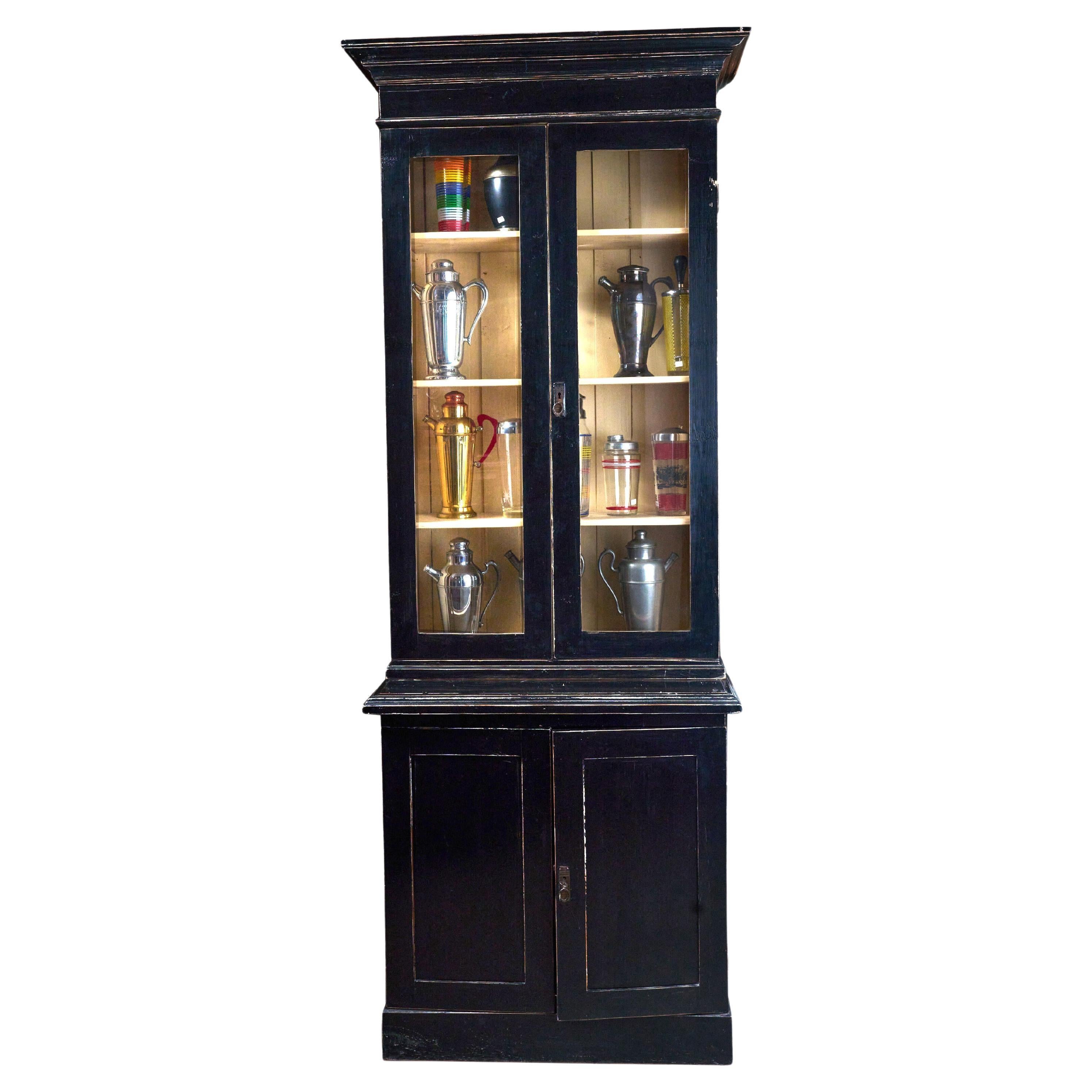 Pair of Matching Italian Two-Tier Display Cabinets For Sale