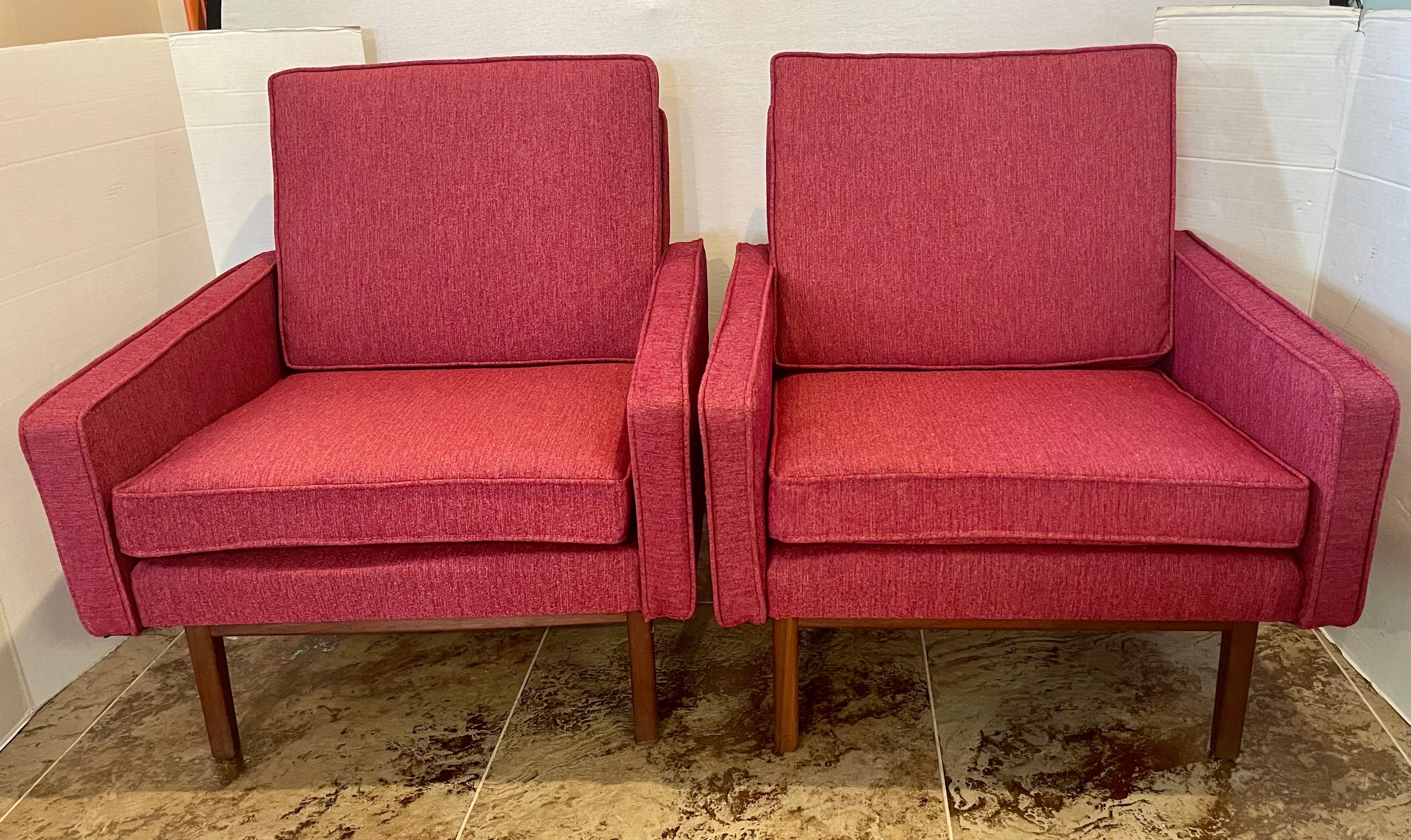 American Pair of Matching Jack Cartwright for Founders Lounge Chairs Newly Upholstered