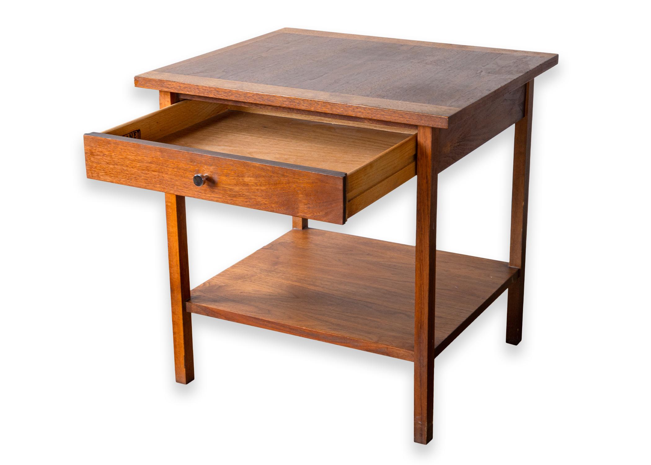 20th Century Pair of Matching Lane Altavista Walnut Wood Mid Century Modern Nightstands