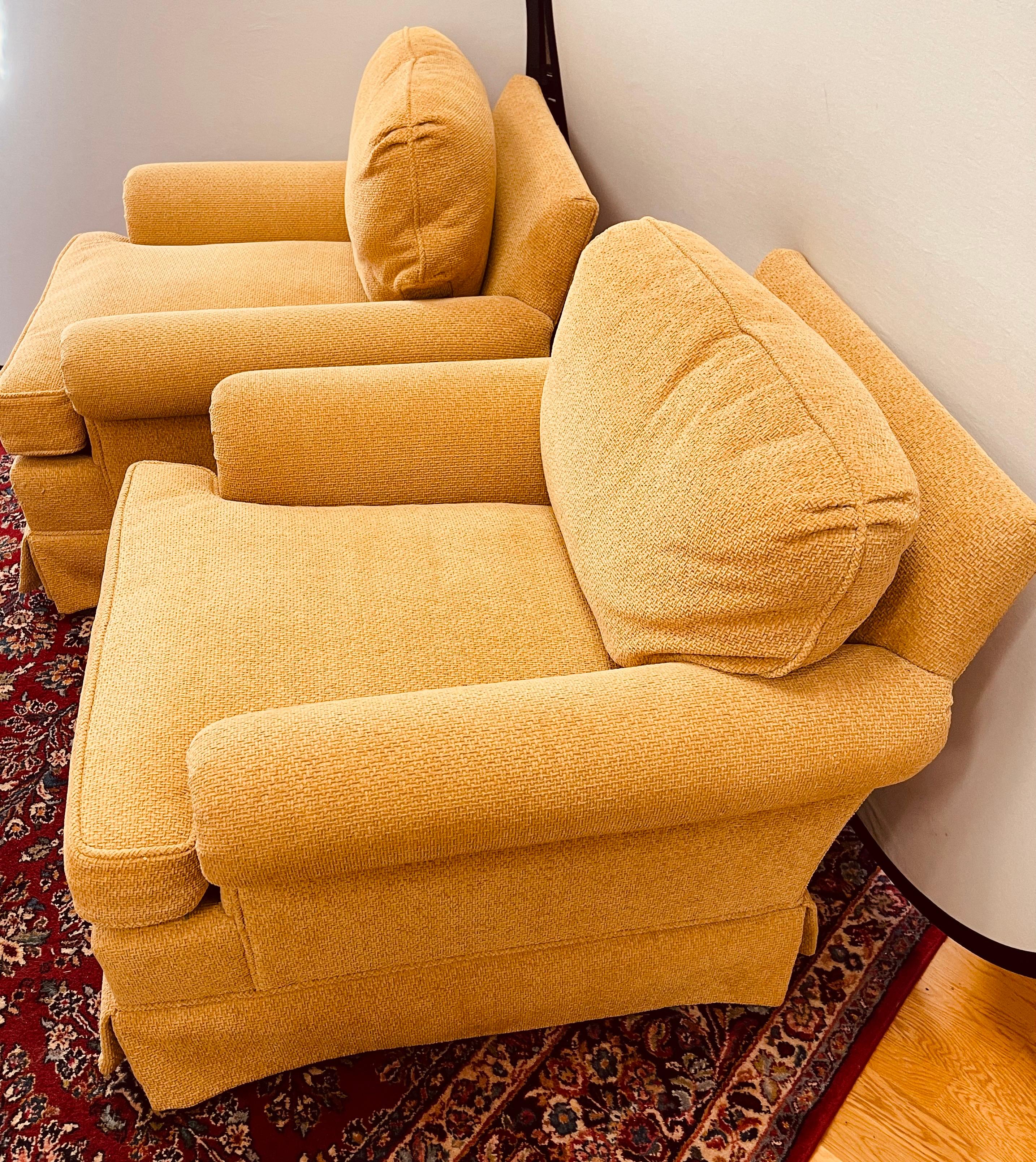 20th Century Pair of Matching Large Charles Stewart Swivel Reading Arm Chairs Armchairs