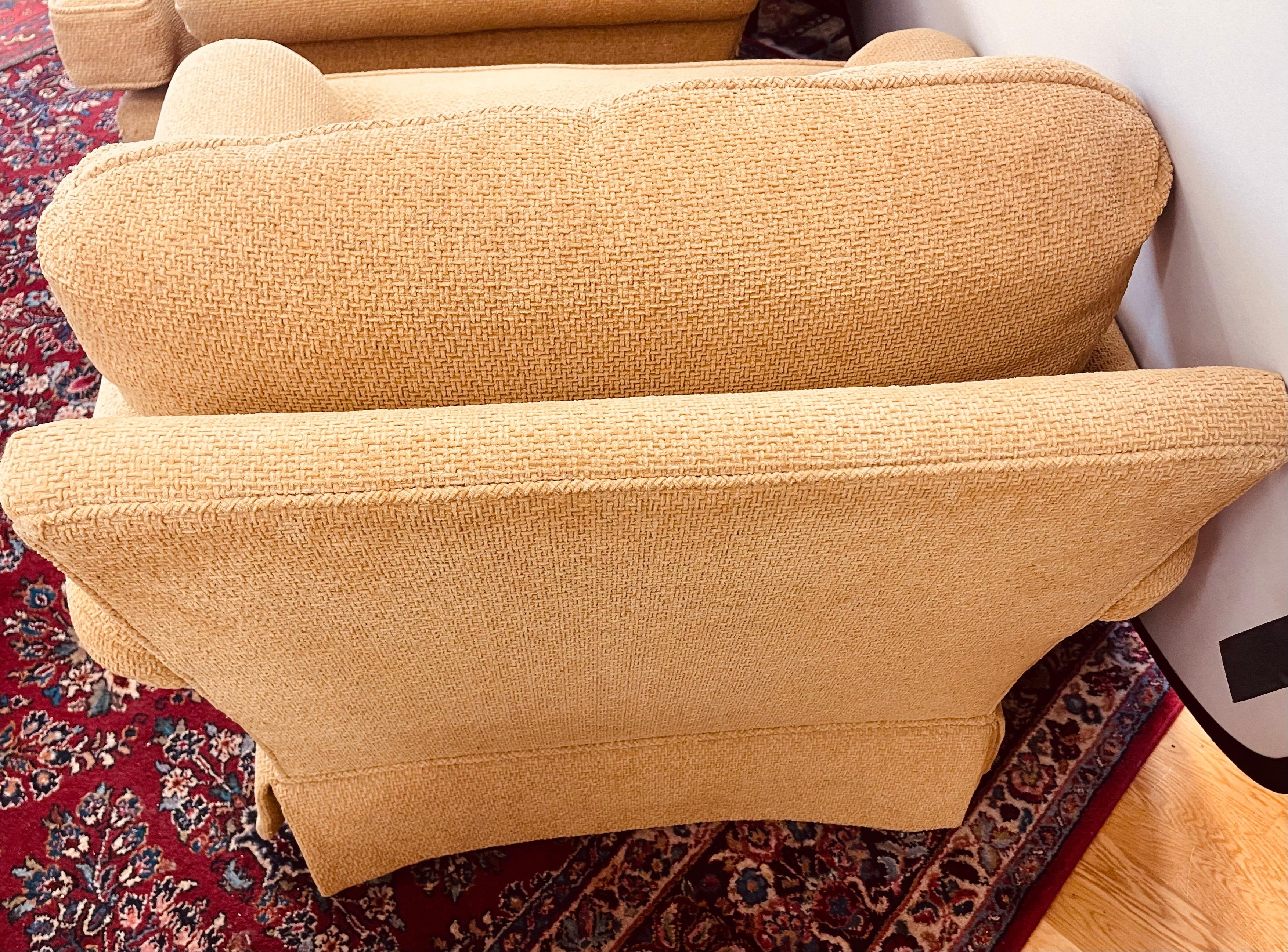 Metal Pair of Matching Large Charles Stewart Swivel Reading Arm Chairs Armchairs